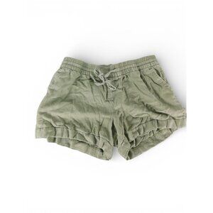 Old Navy Shorts Womens Small Green Linen Blend Chino Drawstring Relaxed Casual